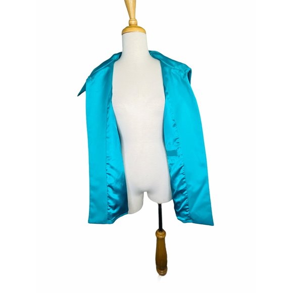 Adrienne Landau Swing Jacket Blazer Shawl Collar Satiny Material Women Vintage S - Picture 9 of 10
